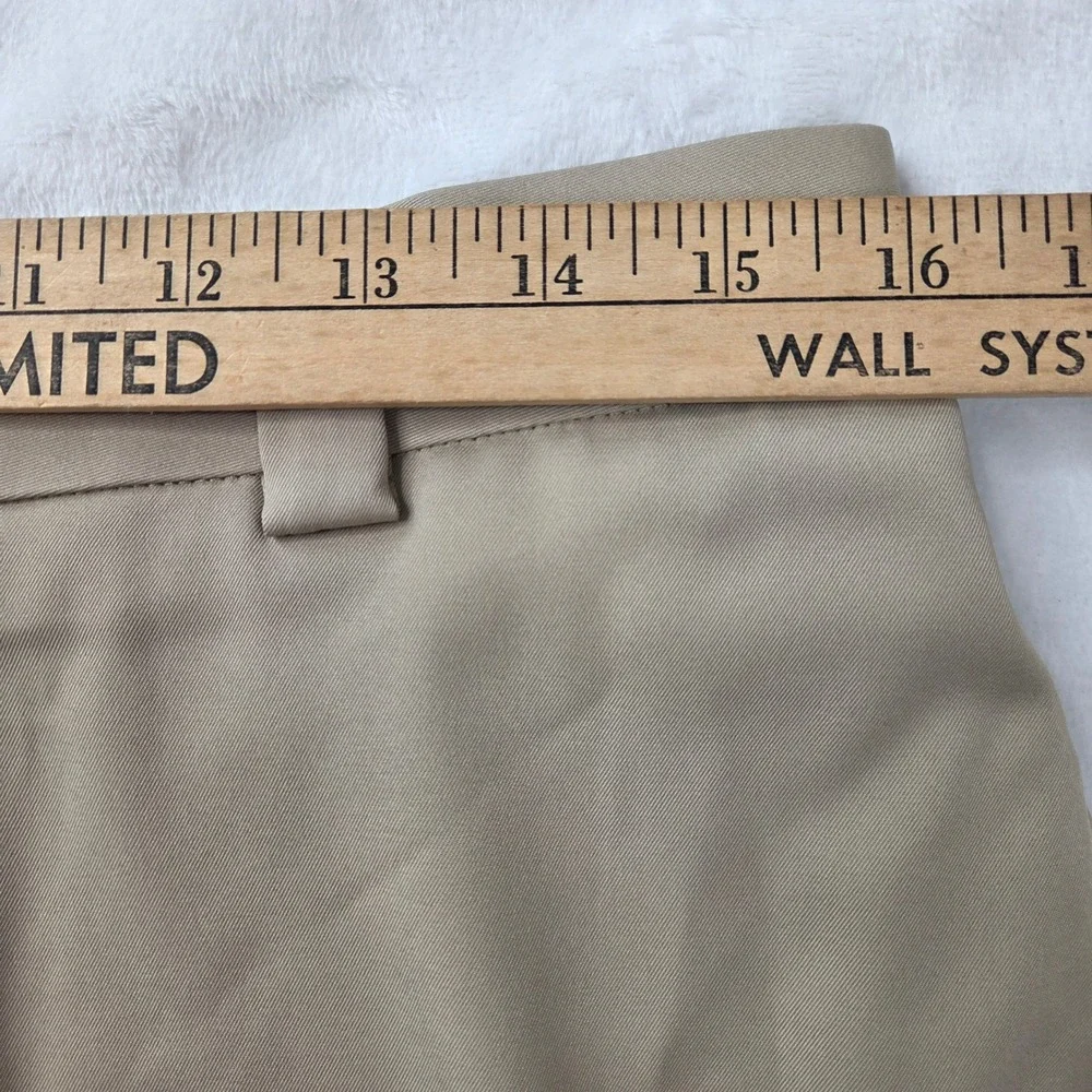 Slazenger Golf Pants Mens W32 L32 Tan Khaki Performance Flat Front‎ Excellent